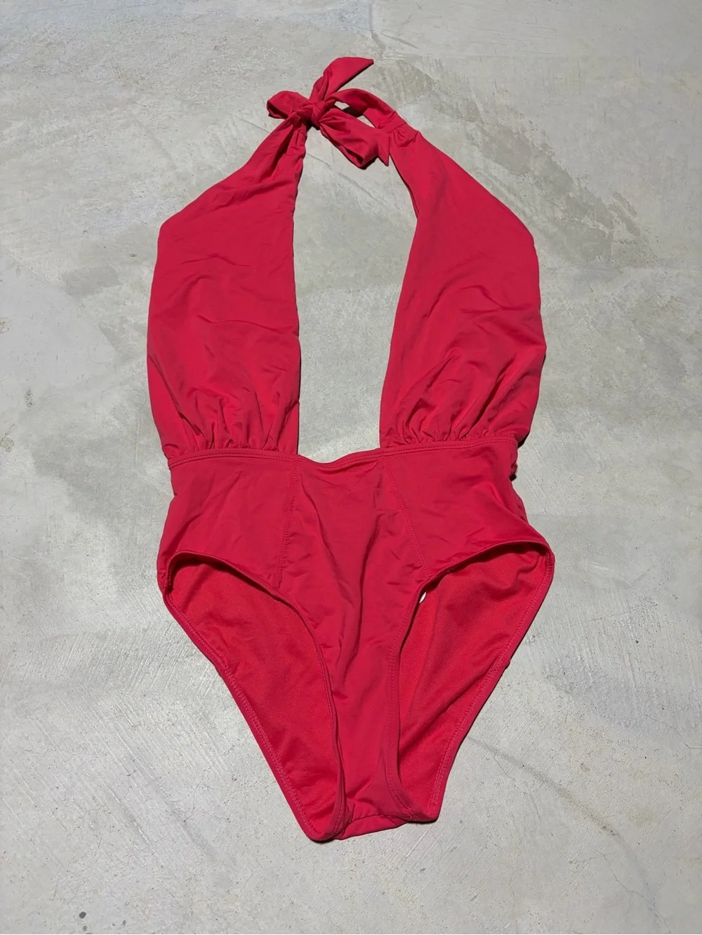 Envya NWT babe watch Red Halter One-Piece Swimsuit MSRP$41 medium